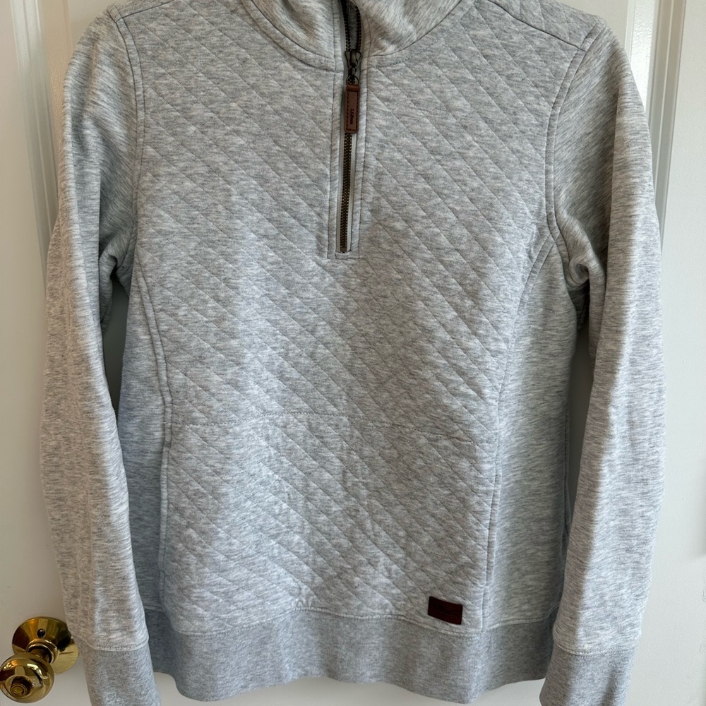 L.L. Bean Gray Quarter-Zip Pullover Sweatshirt